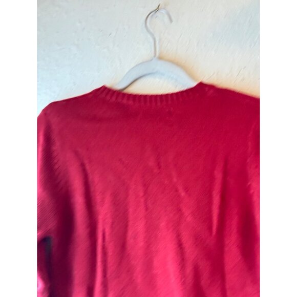vintage Jamie Scott Red Argyle V-Neck long sleeve Sweater Small Made In India - Picture 11 of 11